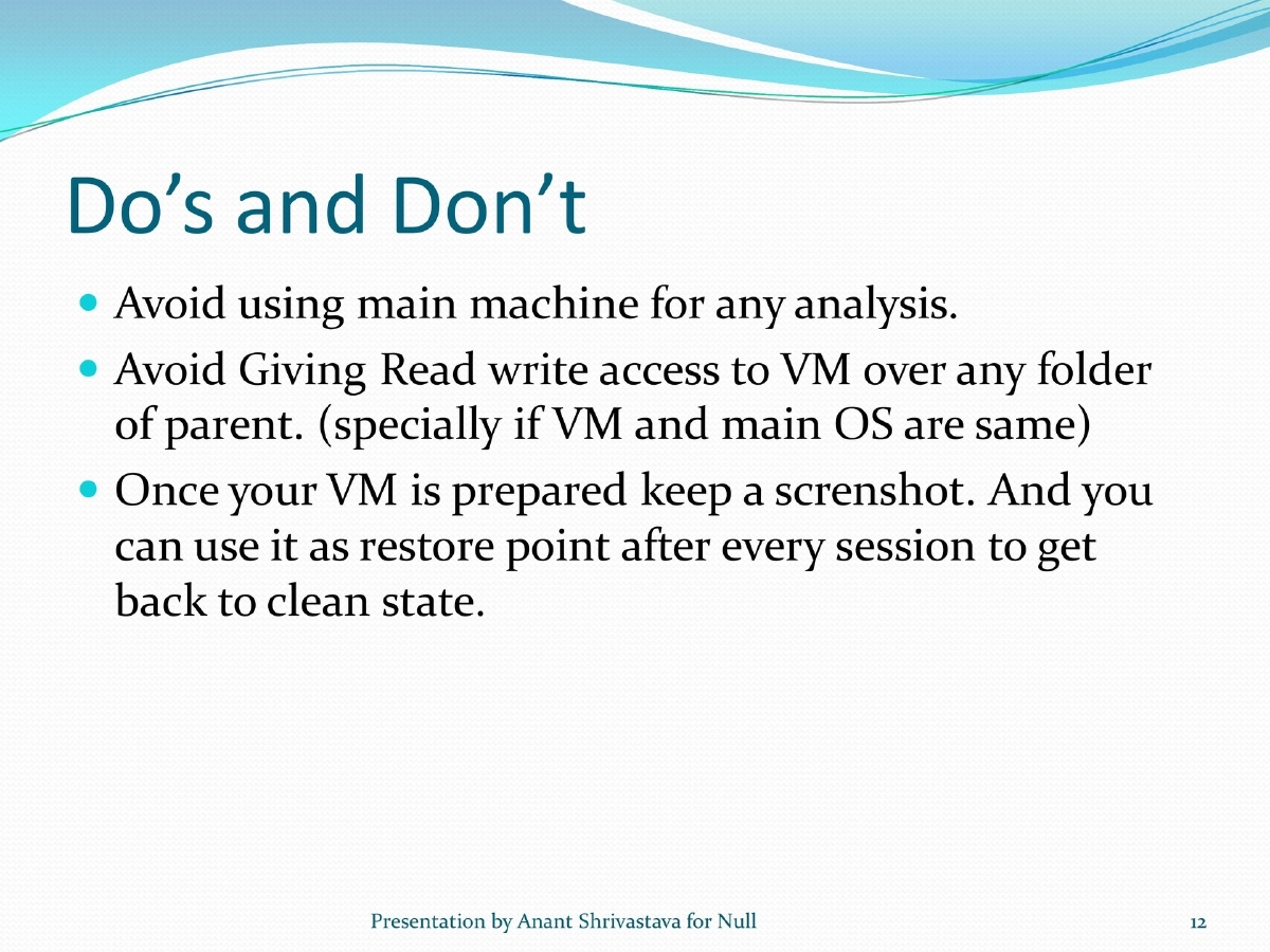Slide 12 of Pentest Lab Setup