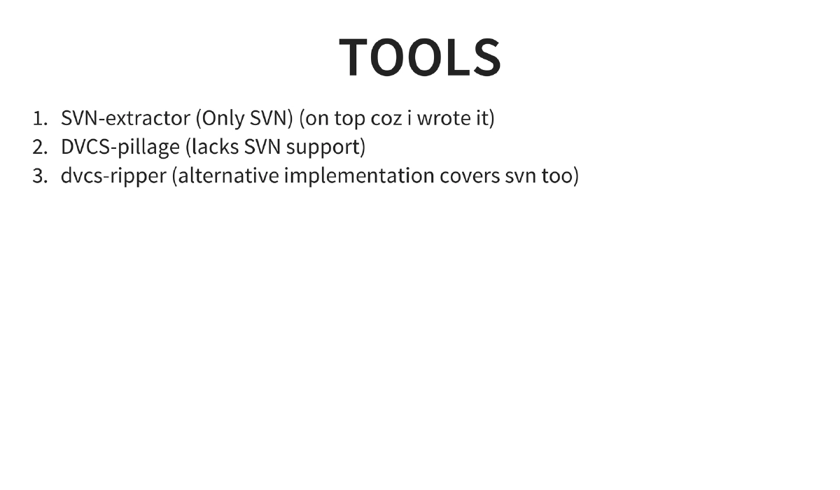 Slide 8 of Exploiting Version Control Systems