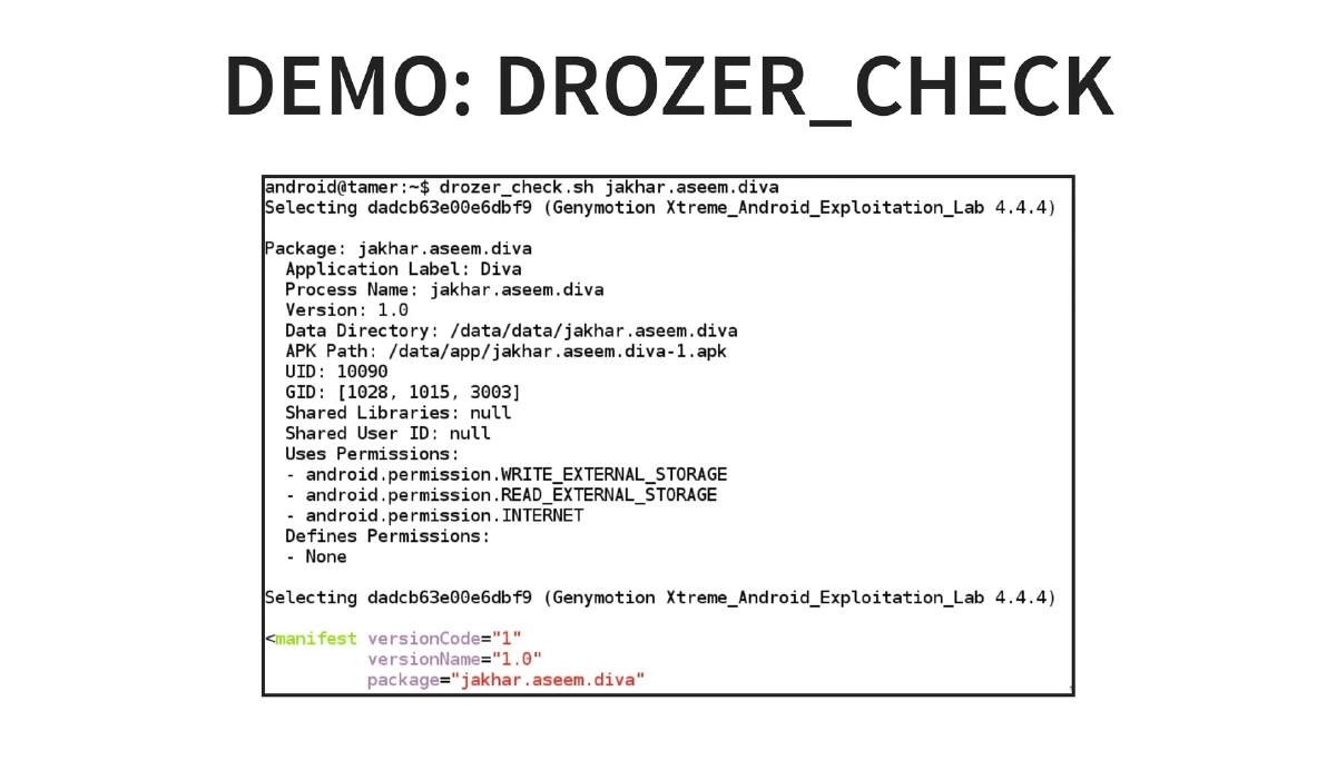 Slide 18 of BlackHat USA Arsenal Androidtamer