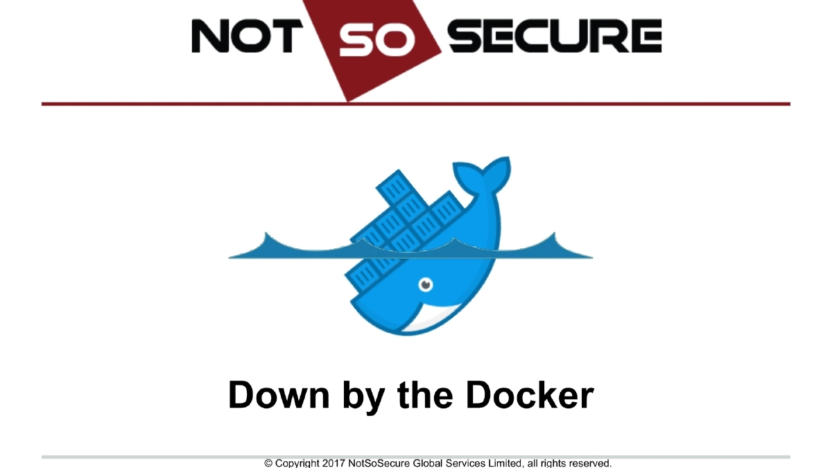 Slide 1 of Down By The Docker