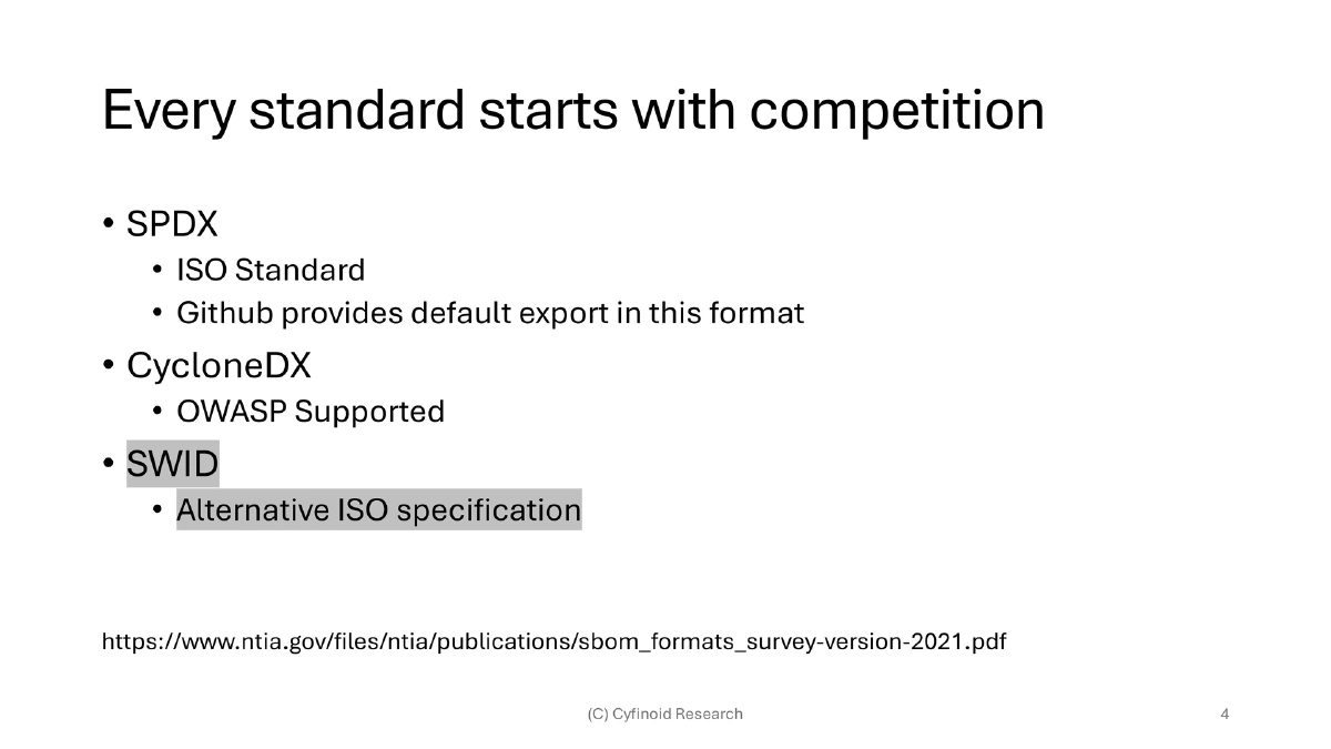 Slide 4 of Bsides Bangalore Sbom Fad Future