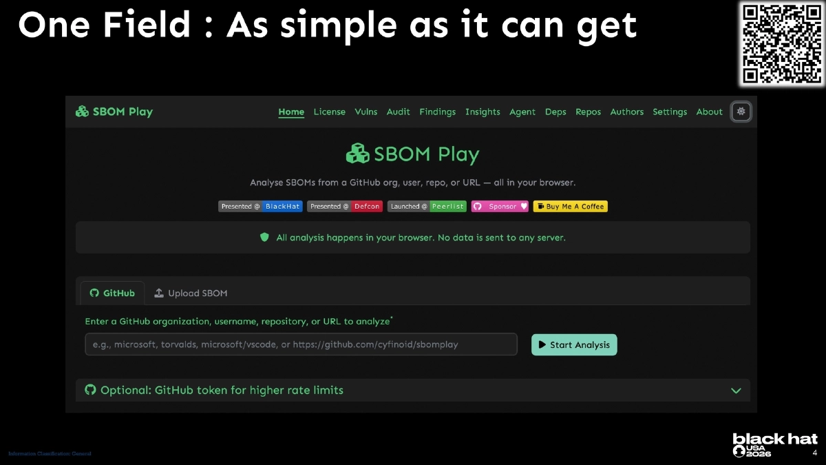 Slide 4 of SBoM Play - BlackHat USA 2026 Arsenal