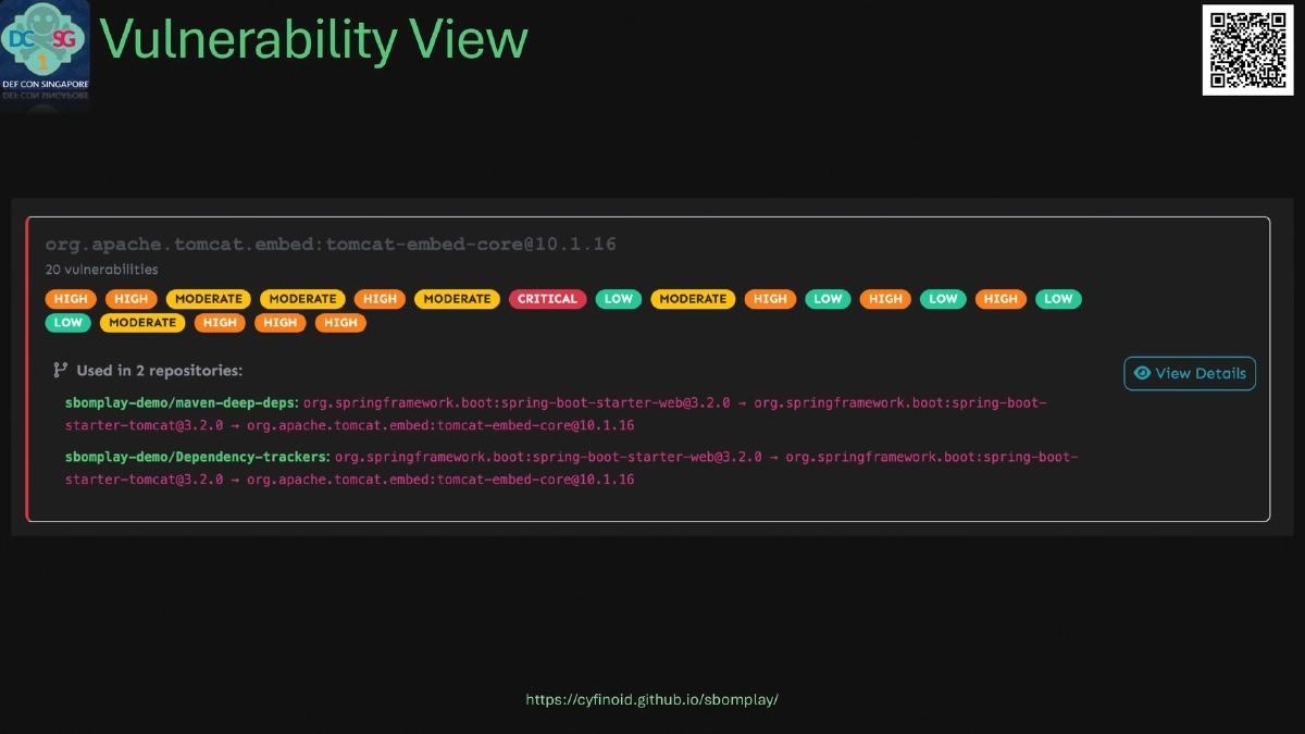 Slide 11 of SBOM Play - DEF CON Singapore 2026 Demo Labs