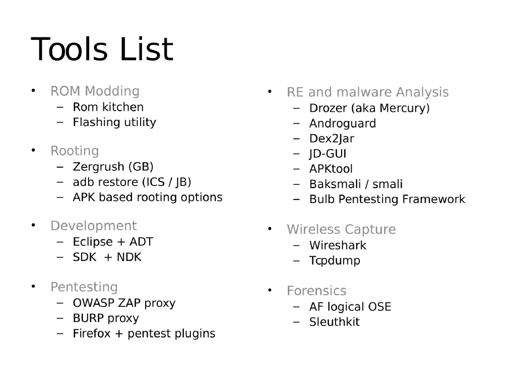 Slide 39 of Android Security Workshop