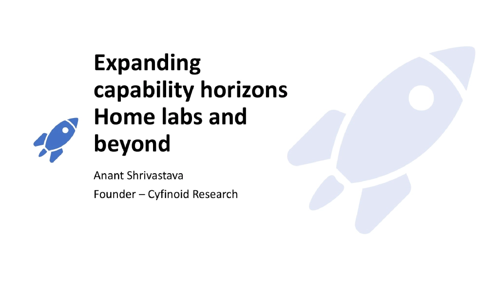Slide 1 of Expanding capability horizons : Homelabs and beyond