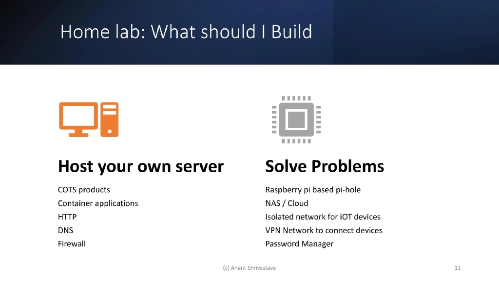 Slide 11 of Expanding capability horizons : Homelabs and beyond