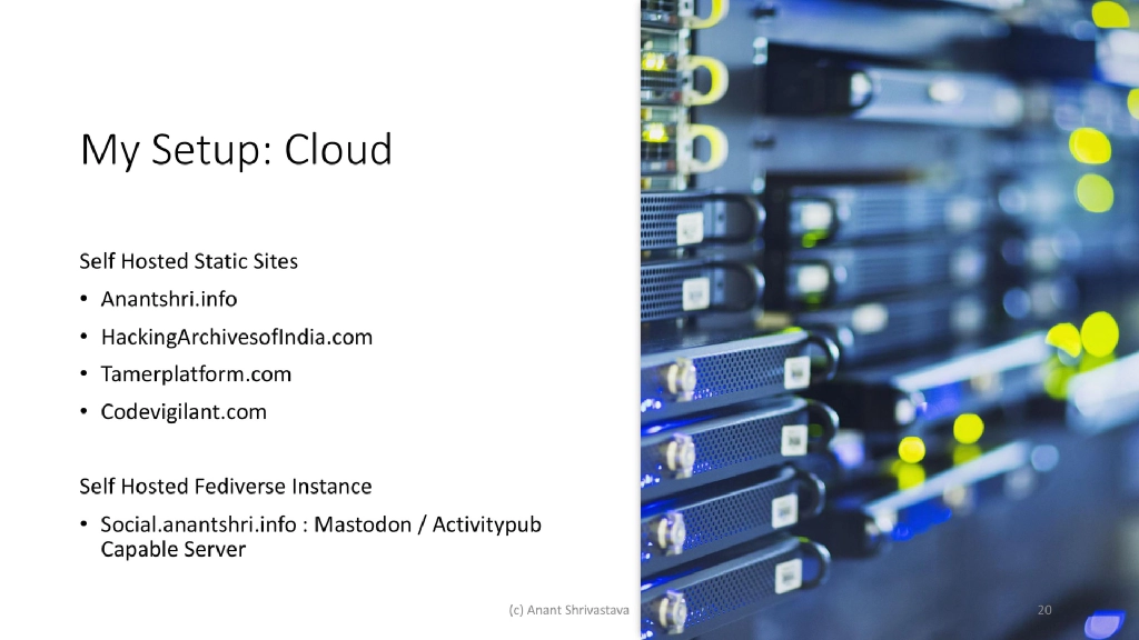 Slide 20 of Expanding capability horizons : Homelabs and beyond