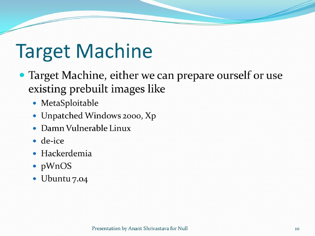 Slide 10 of How to Setup A Pen Test Lab & How to Play CTF