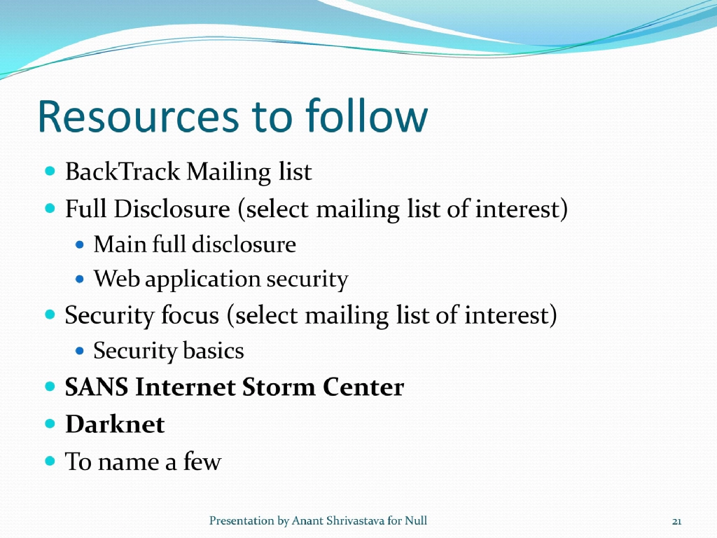 Slide 21 of How to Setup A Pen Test Lab & How to Play CTF