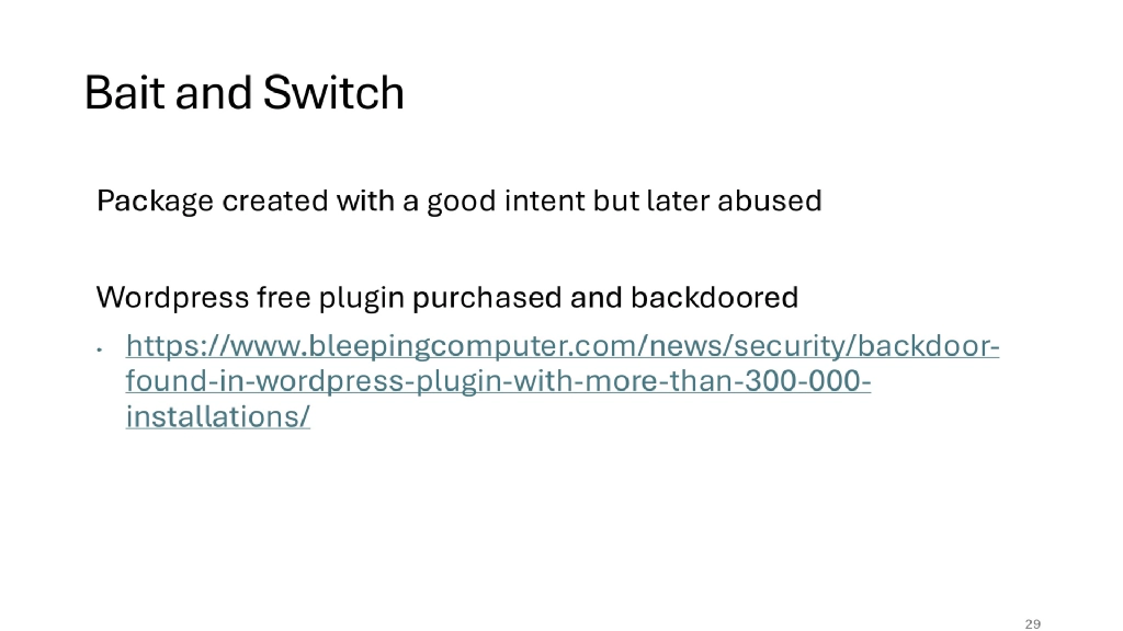 Slide 29 of Supply Chain Security: Beyond the Code