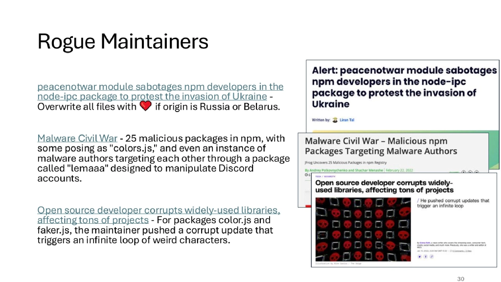 Slide 30 of Supply Chain Security: Beyond the Code