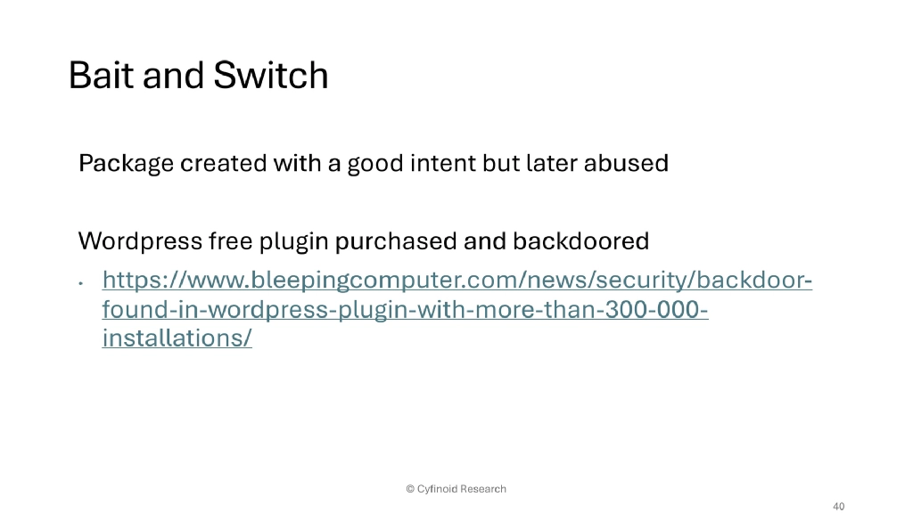 Slide 40 of You secured your code dependencies, is that enough?